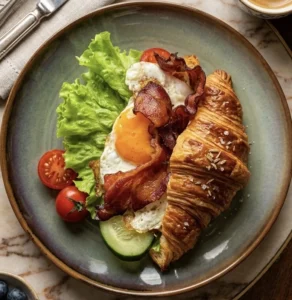 Bacon & Egg Croissant / Bánh sừng trâu thịt ba rọi kèm trứng